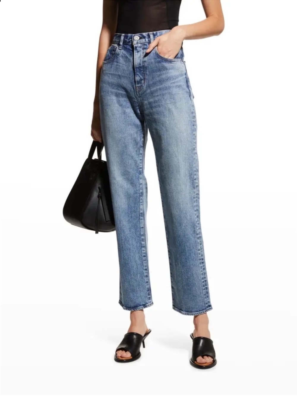 MOUSSY VINTAGE Woodhaven High Rise Wide Straight Jeans Size 27 Made in Japan